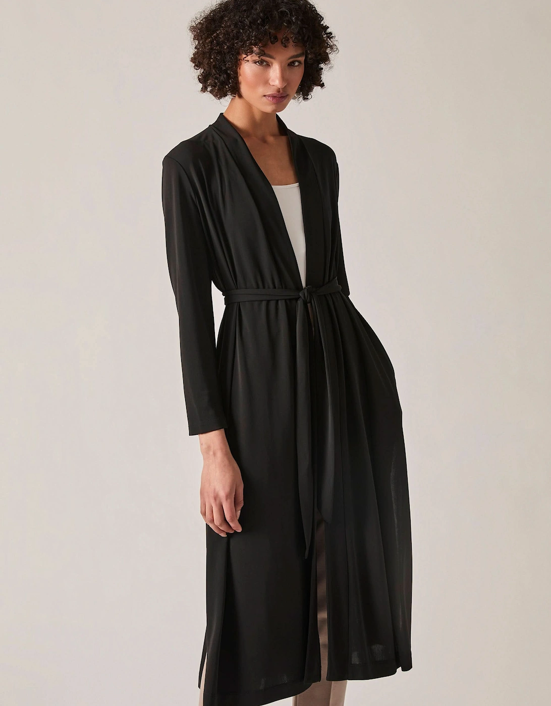 Black Jersey Longline Cardigan