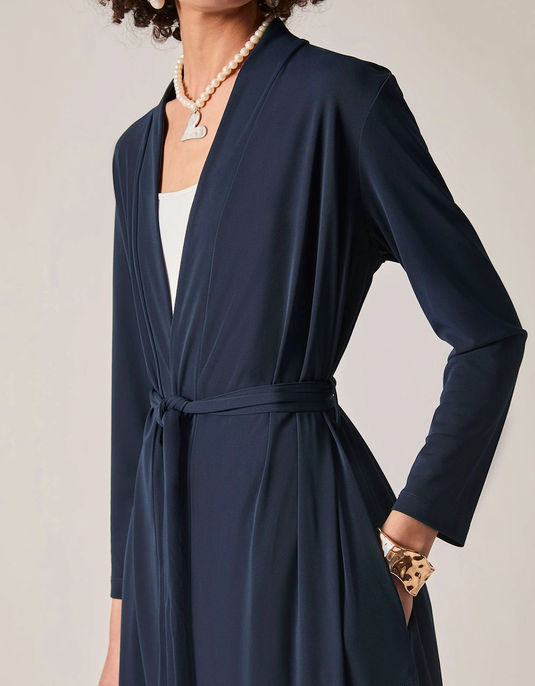 Navy Jersey Longline Cardigan