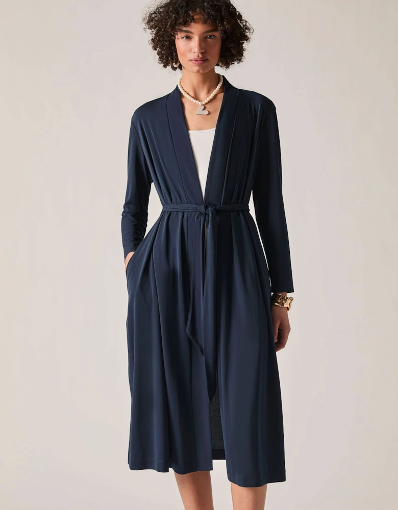 Navy Jersey Longline Cardigan