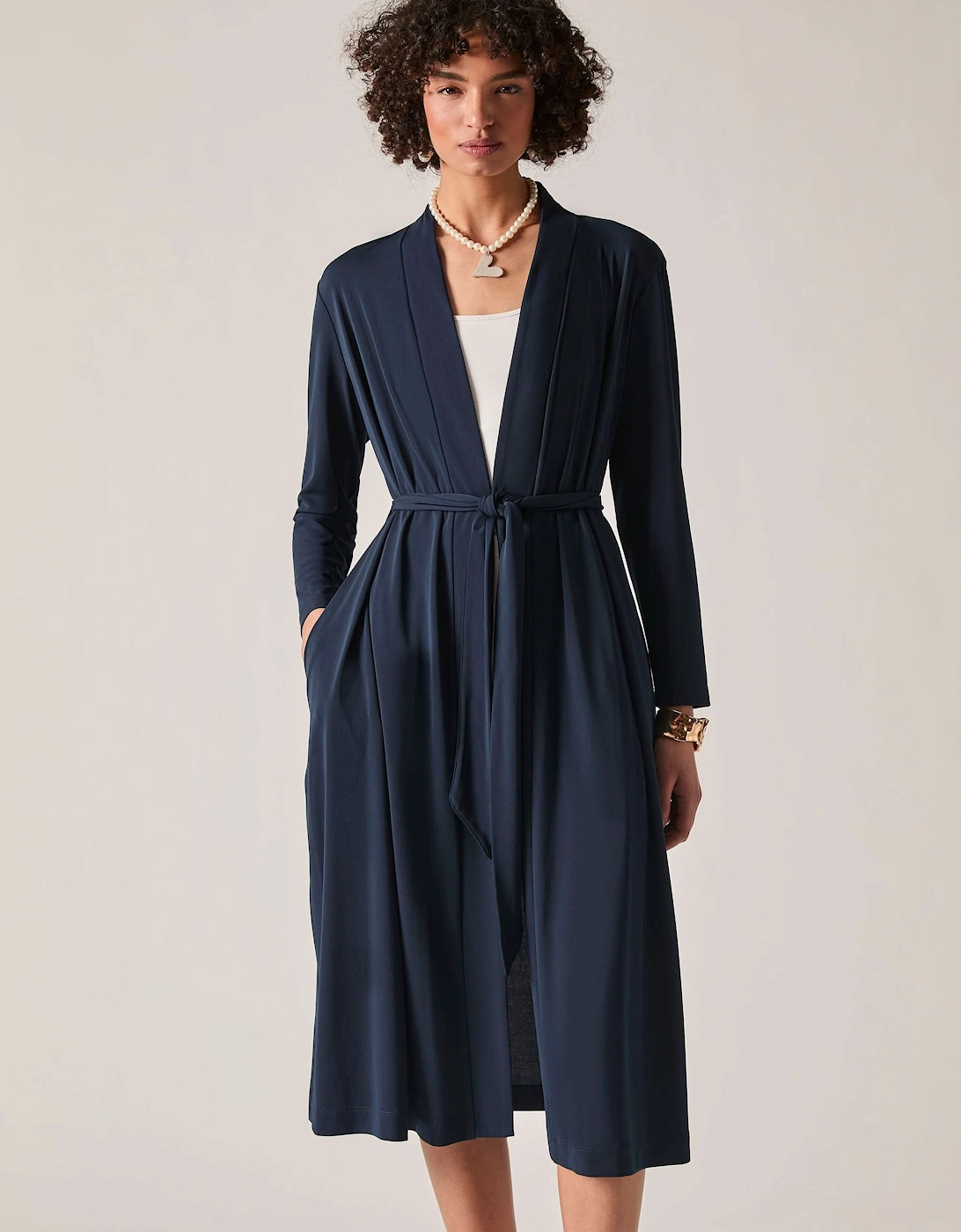 Navy Jersey Longline Cardigan