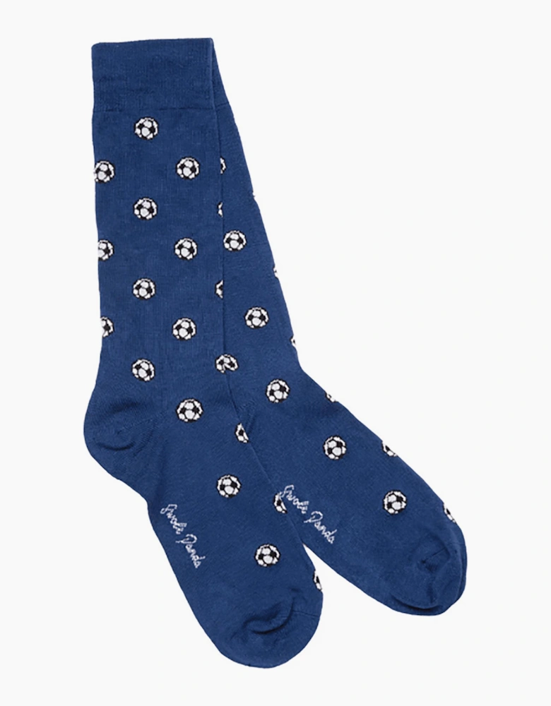 BLUE FOOTBALL BAMBOO SOCKS