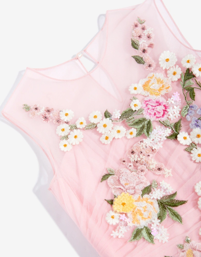 Maison Ava Girls Liliana Flower Occasion Dress in Pink