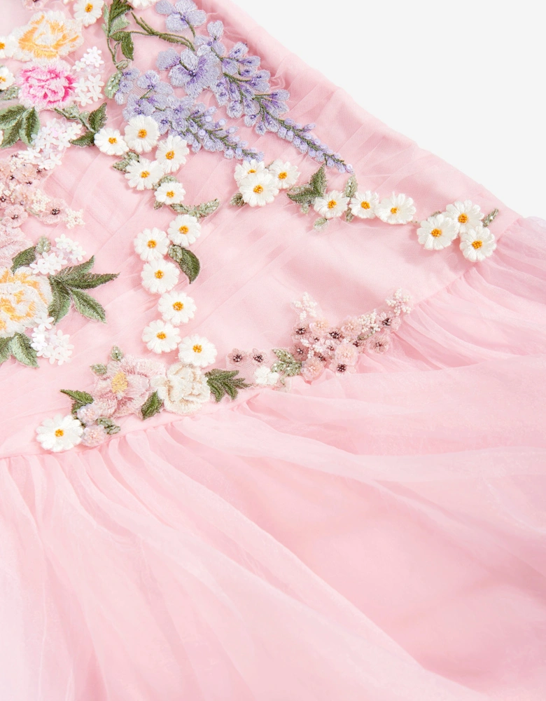Maison Ava Girls Liliana Flower Occasion Dress in Pink