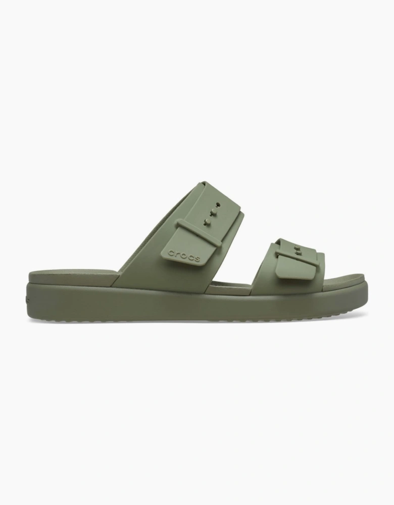 Brooklyn Buckle Womens Low Wedge Sandals