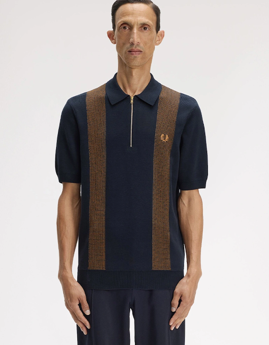 Fred Perry Panel Detail Knitted Shirt, 2 of 1