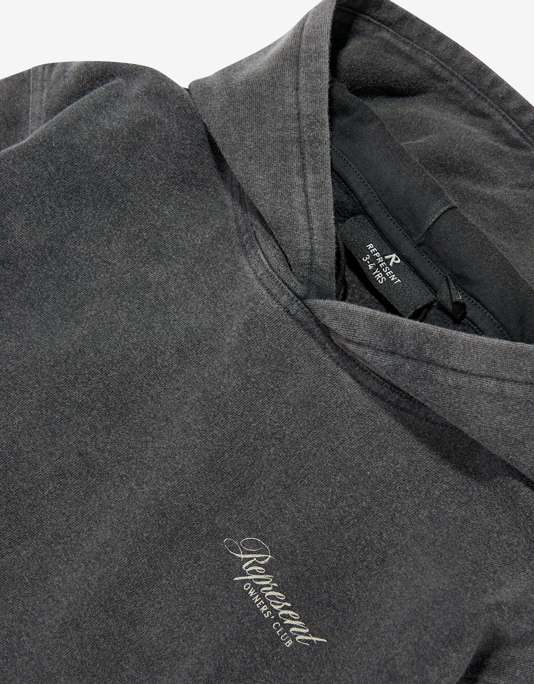 REPRESENT Kids Mini Owners Club Script Hoodie in Grey