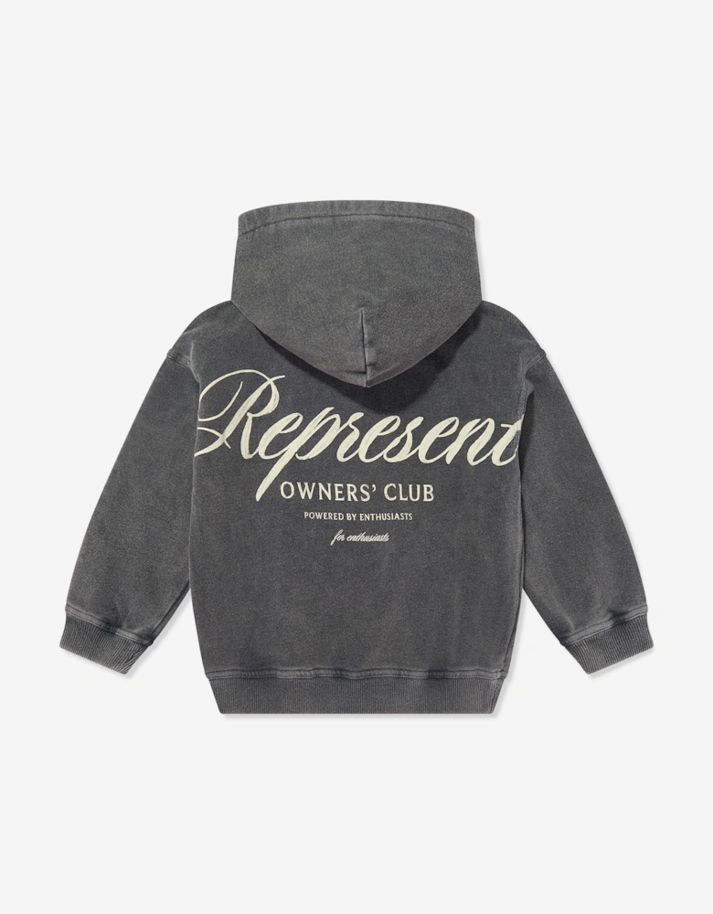 REPRESENT Kids Mini Owners Club Script Hoodie in Grey