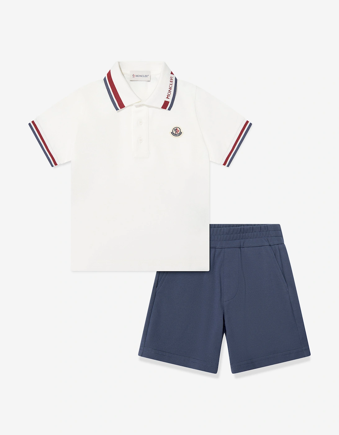 Moncler Boys Blue 'S Enfant Polo Shirt And Shorts Set In - Size: 6 Years Kids