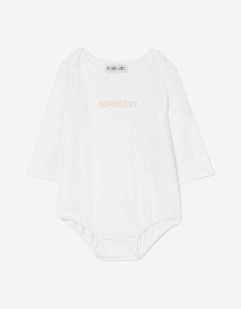 Burberry Baby Boys Darwin Check Dungaree Set in Beige