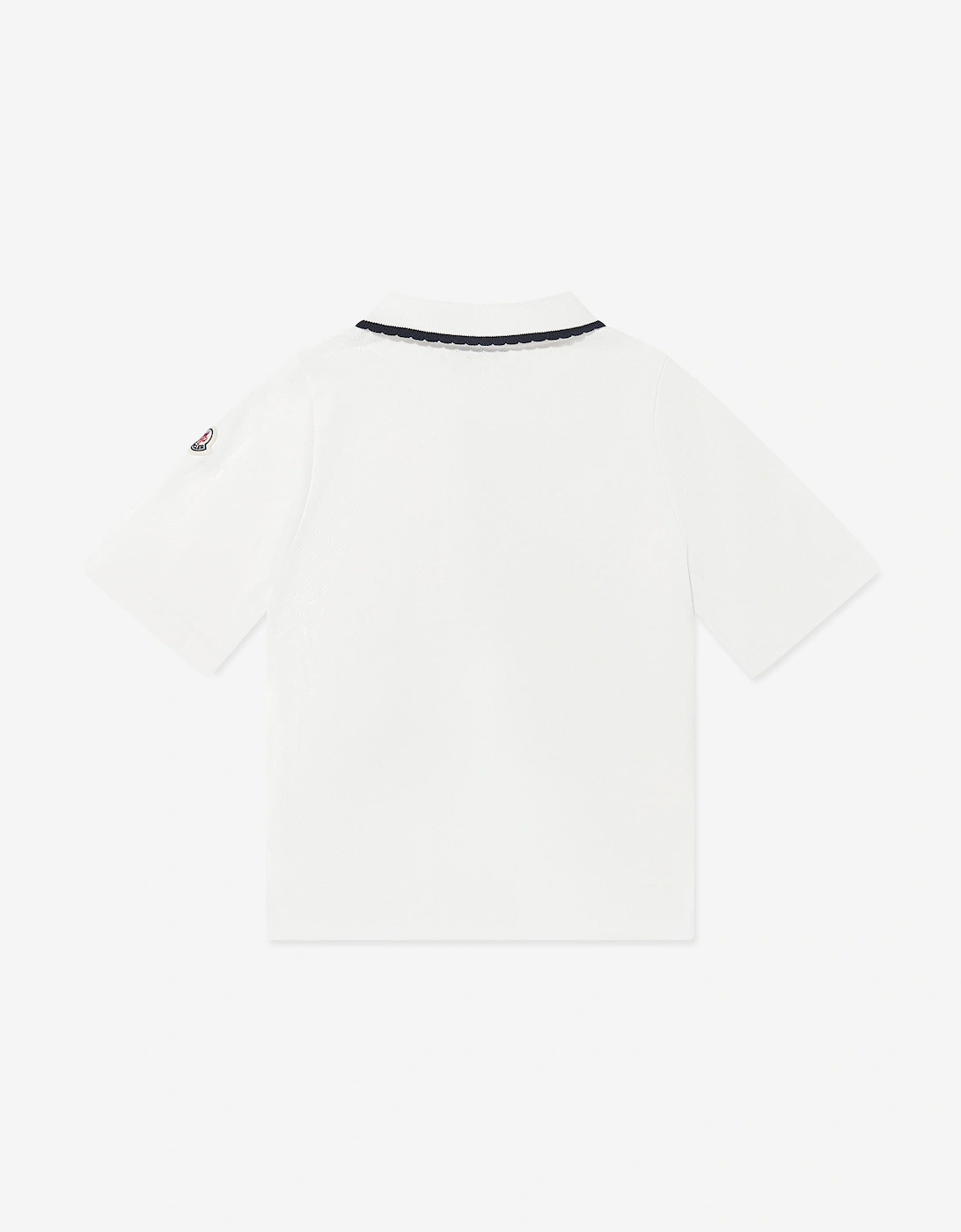 Moncler Enfant Girls Cotton Polo Shirt in White