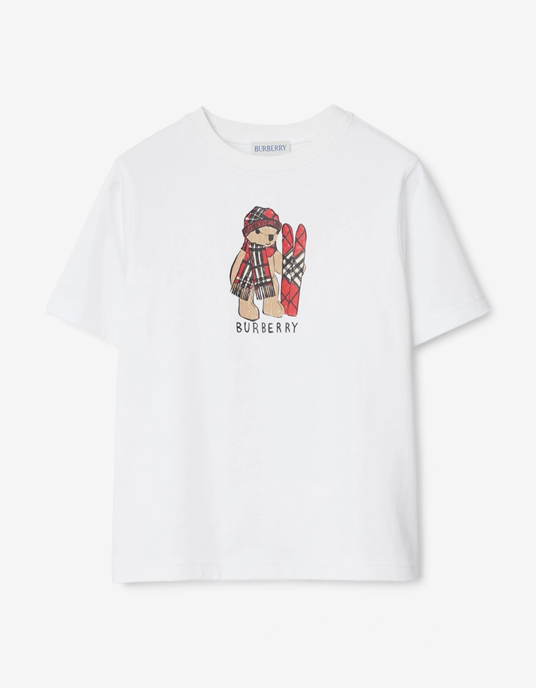 Burberry Girls Cedar Ski Bear T-Shirt in White, 5 of 4