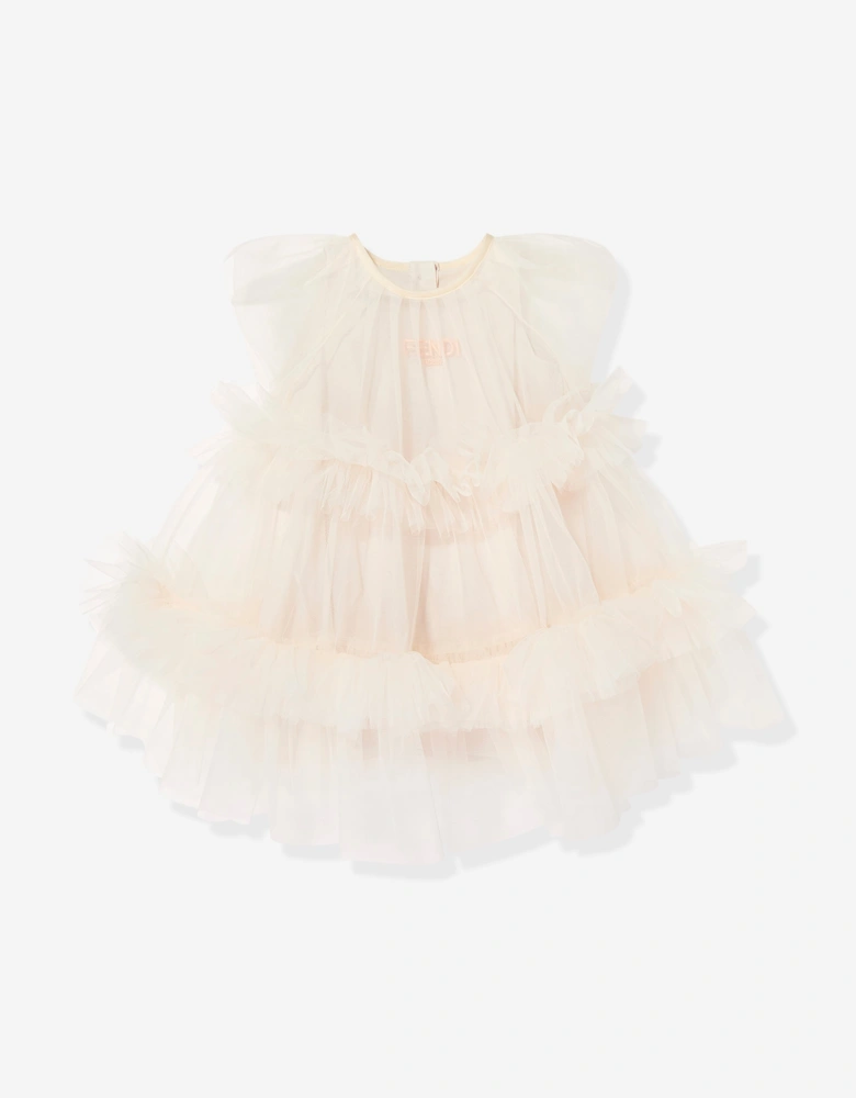 Fendi Baby Girls Tulle Dress in Pink