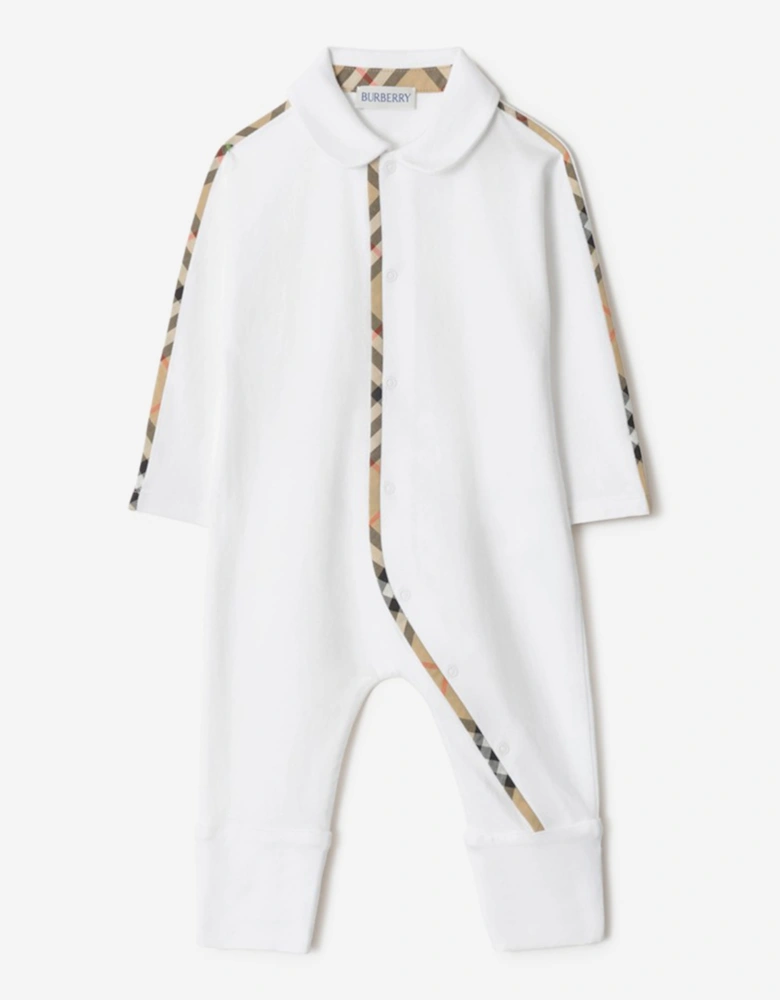 Burberry Baby Hamilton Romper Gift Set in White