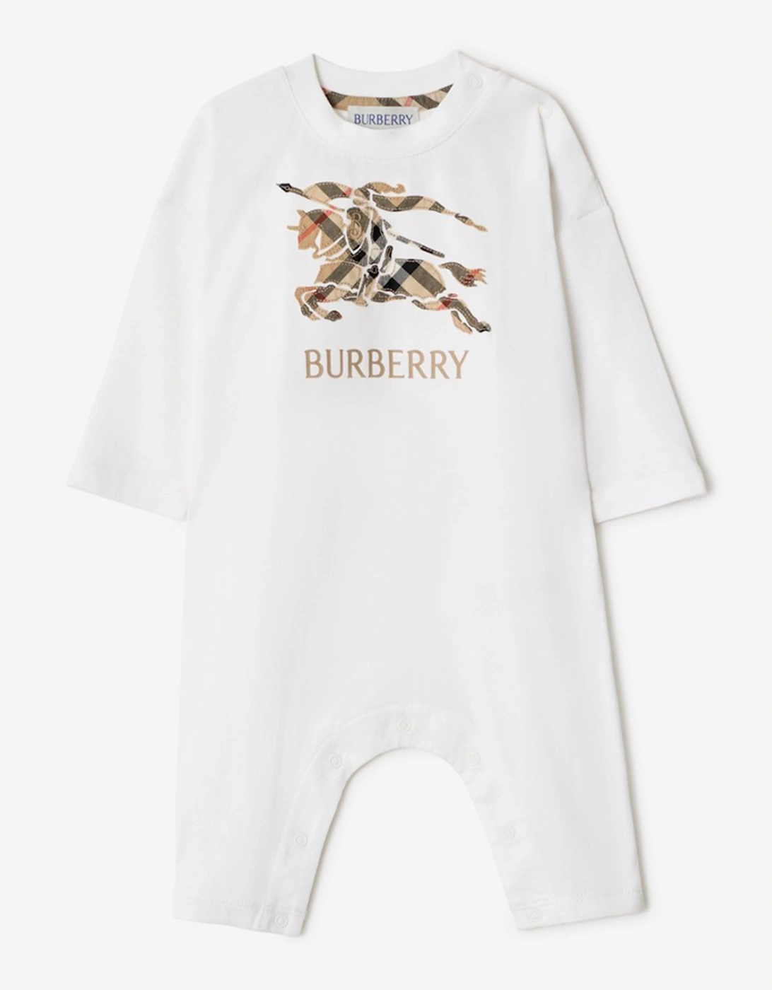 Burberry Baby Boys Jonson Check EKD Romper in White
