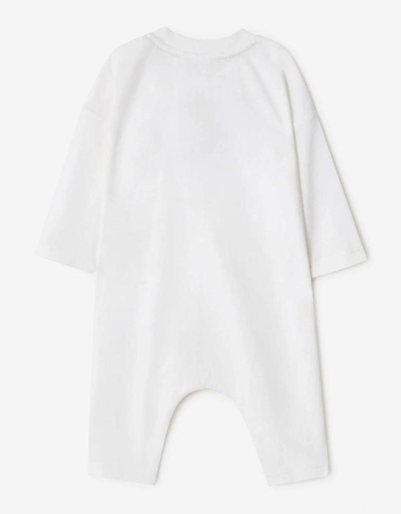 Burberry Baby Boys Jonson Check EKD Romper in White