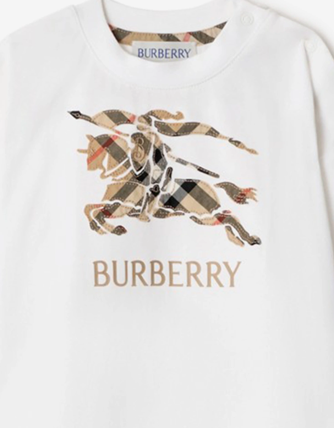 Burberry Baby Boys Jonson Check EKD Romper in White