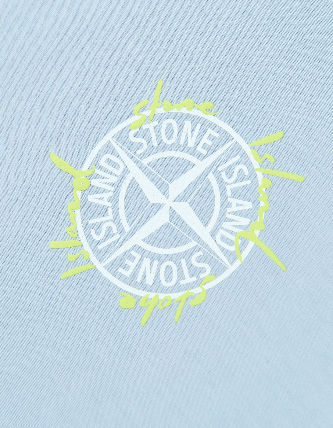 Stone Island Boys Compass Logo Print T-Shirt in Blue
