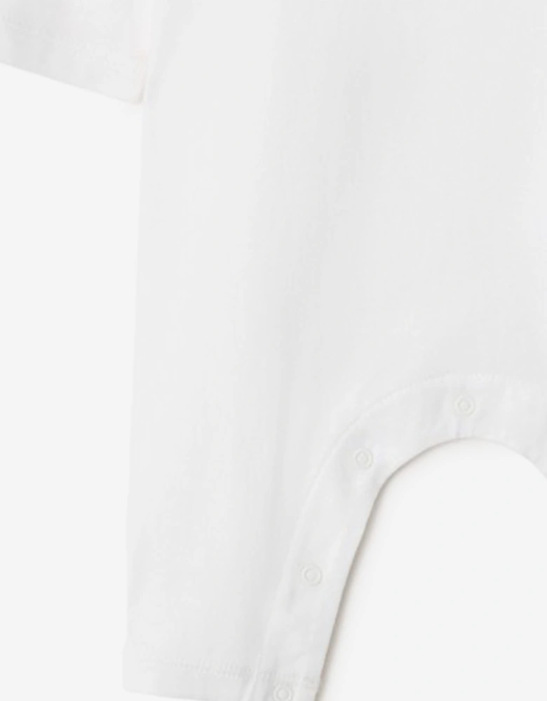 Burberry Baby Boys Jonson Check EKD Romper in White