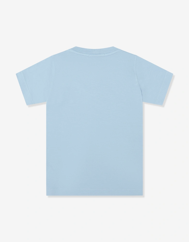 Stone Island Boys Compass Logo Print T-Shirt in Blue