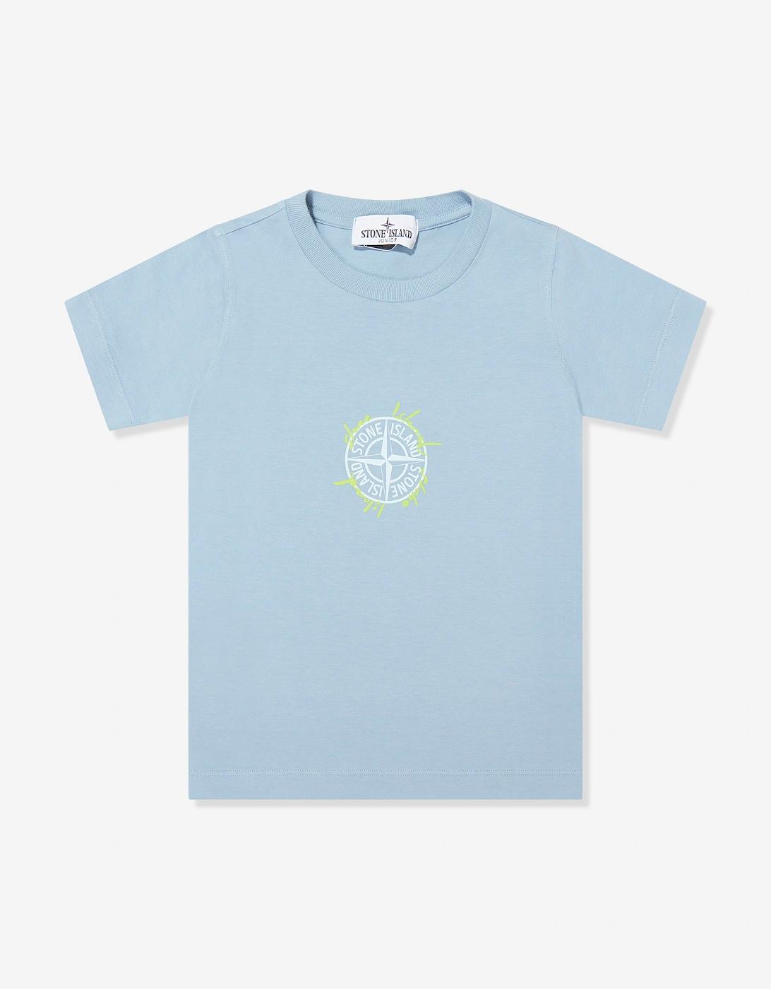 Stone Island Boys Multi  Compass Logo Print T-Shirt  Blue - Size 10 Years Kids