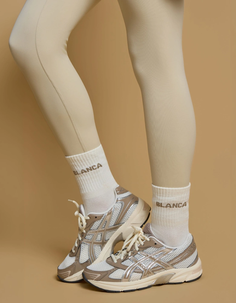 Blanca Sport Girls Logo Socks in Ivory