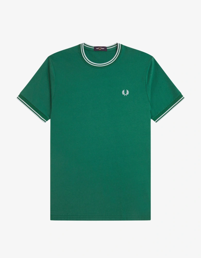 Fred Perry M1588V Twin Tipped T-Shirt - Sport Green/Light Ice