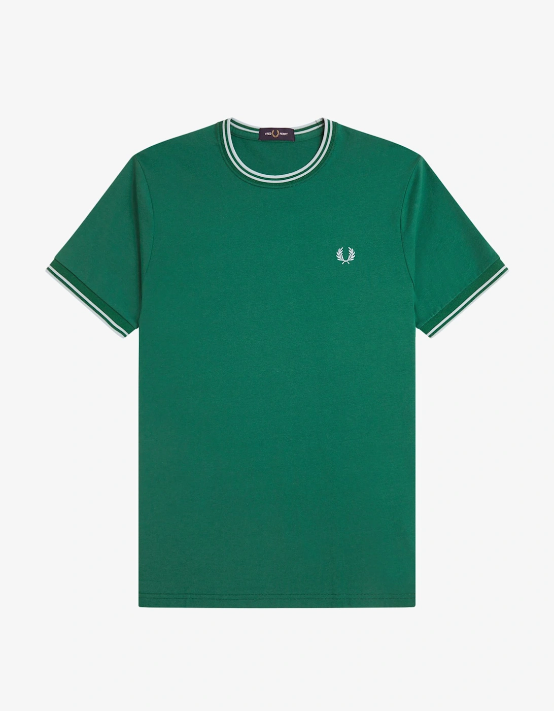 Fred Perry M1588V Twin Tipped T-Shirt - Sport Green/Light Ice