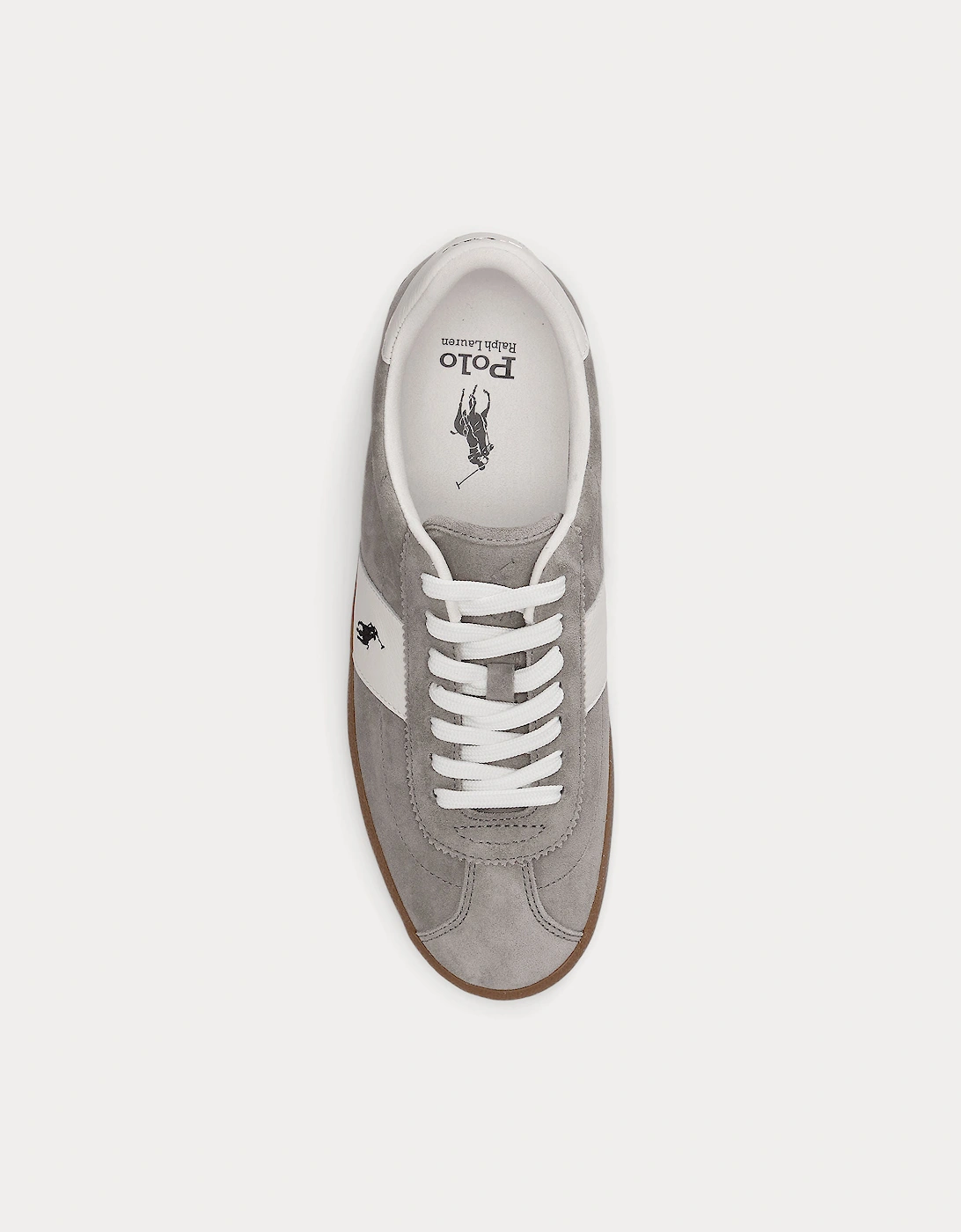 Polo Ralph Lauren COURT VLC PP Mens Court Trainers Earth Grey/Deckwash White