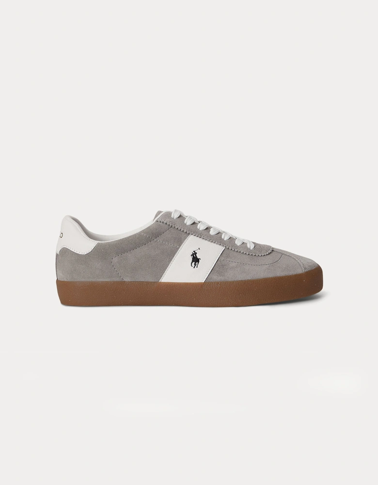 Polo Ralph Lauren COURT VLC PP Mens Court Trainers Earth Grey/Deckwash White