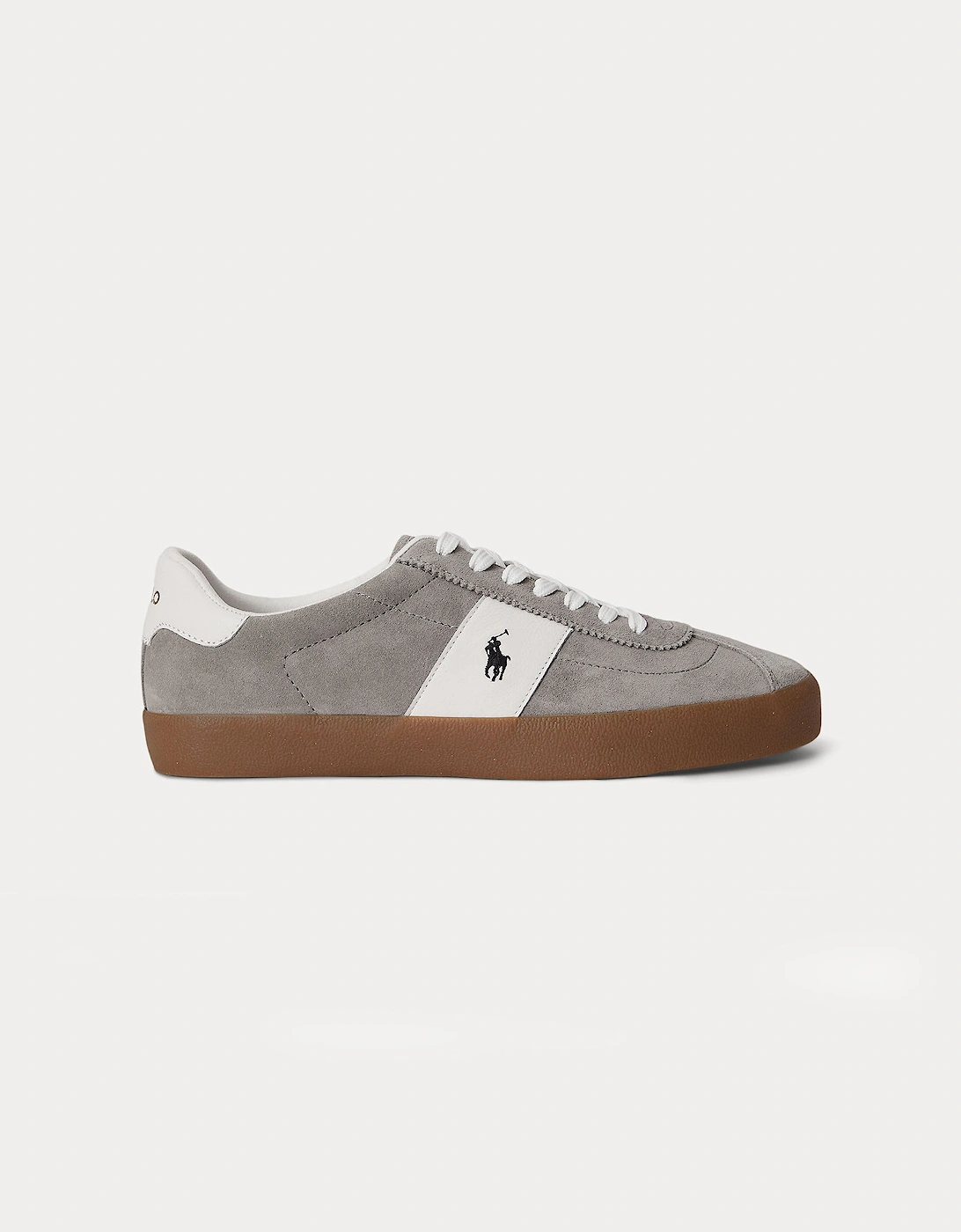Polo Ralph Lauren COURT VLC PP Mens Court Trainers Earth Grey/Deckwash White