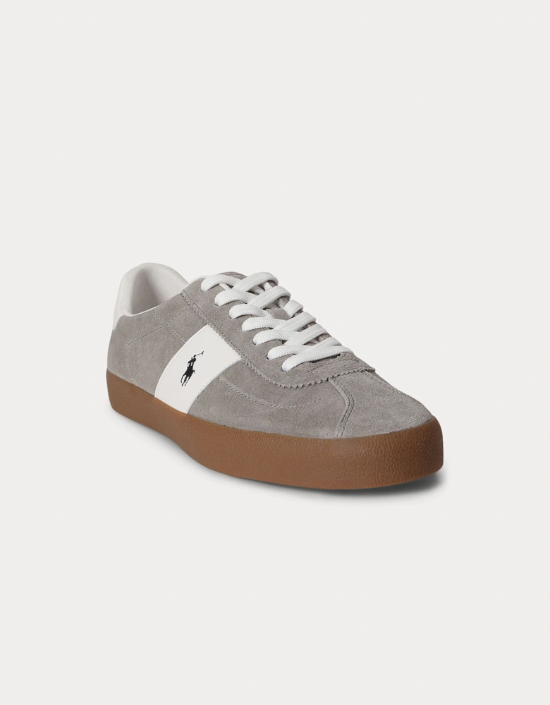 Polo Ralph Lauren COURT VLC PP Mens Court Trainers Earth Grey/Deckwash White