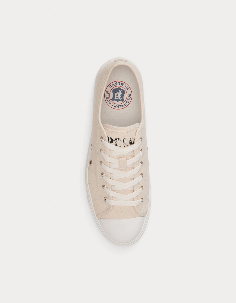 Polo Ralph Lauren AYERS LOW Mens Canvas Trainers Cream