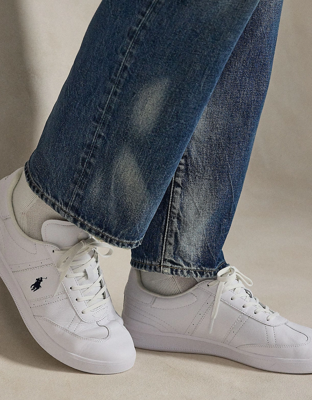 Polo Ralph Lauren HRT AERA PP Mens Court Trainers White/Navy