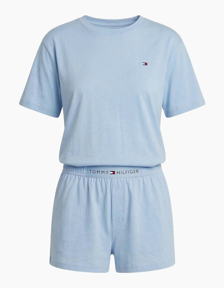 Tommy Hilfiger SS SOLID JERSEY Short Set Womens Pyjama Set Sweet Blue