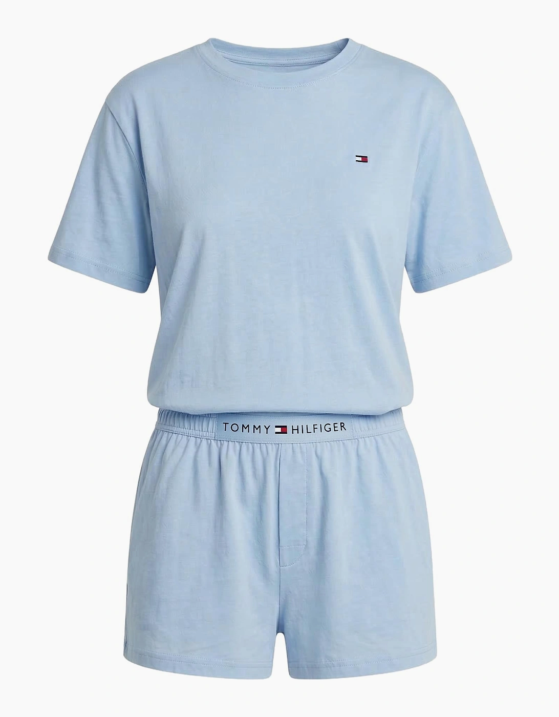 Tommy Hilfiger SS SOLID JERSEY Short Set Womens Pyjama Set Sweet Blue