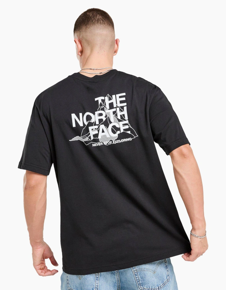 The North Face Mens T Shirts Mountain Sketch Print Short Sleeve Crew Neck Tee