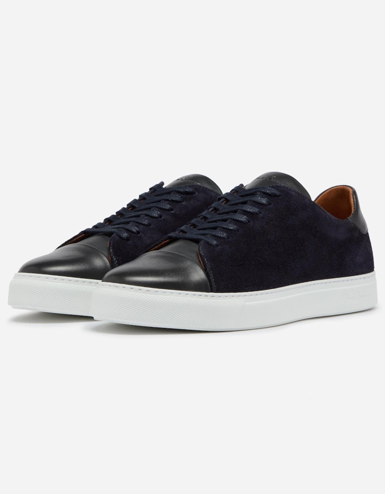 Oliver Sweeney Capelo Calf Suede Mens Cupsole Trainers - Navy