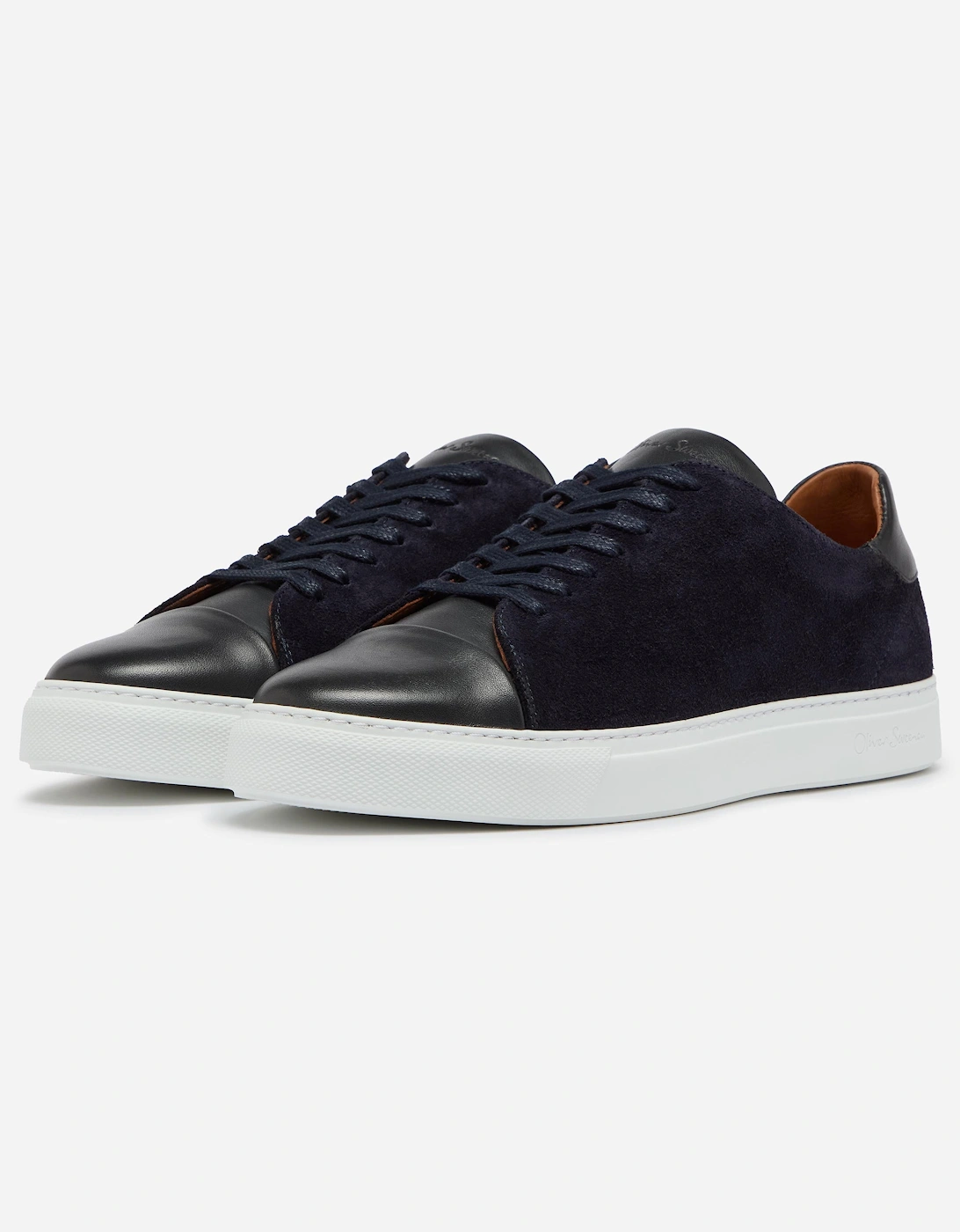 Oliver Sweeney Capelo Calf Suede Mens Cupsole Trainers - Navy