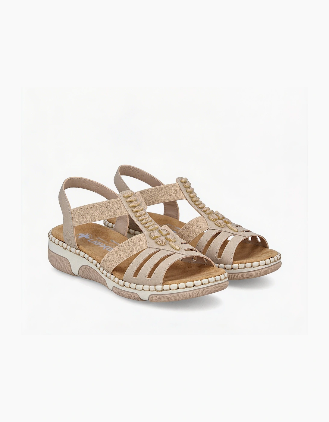 Rieker 66201 Womens Slingback Sandals Cream