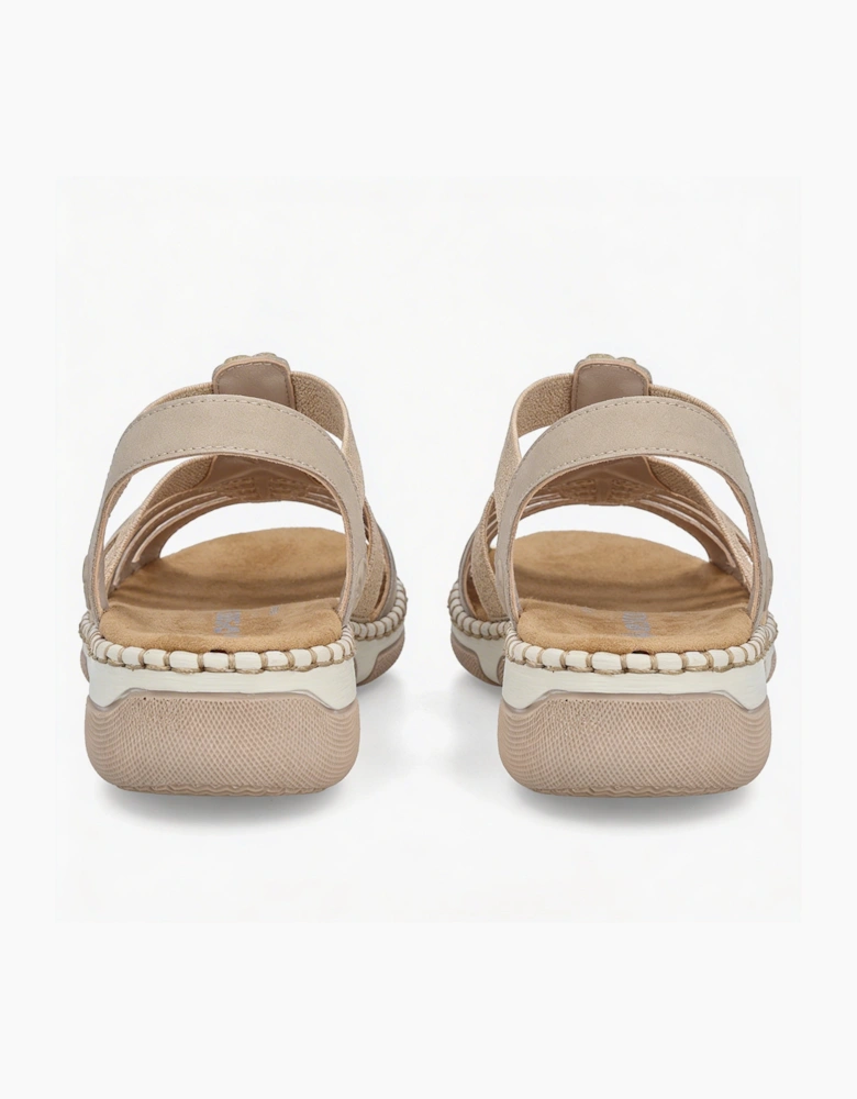Rieker 66201 Womens Slingback Sandals Cream