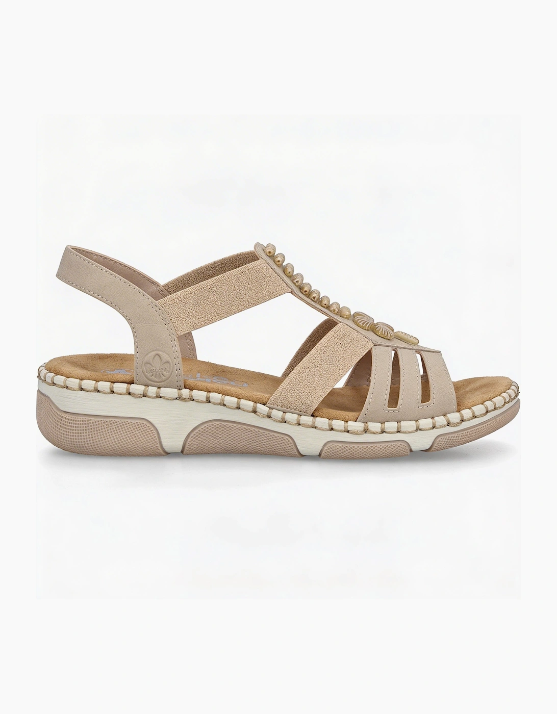 Rieker 66201 Womens Slingback Sandals Cream