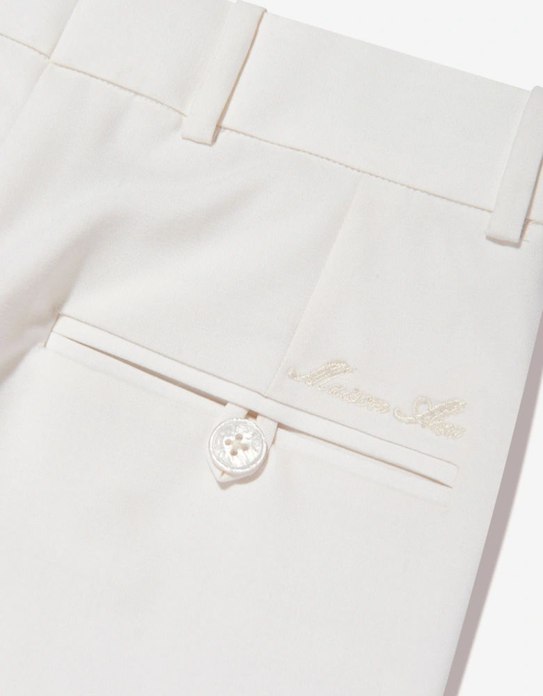 Maison Ava Boys Wool Blend Noel Trousers in Ivory