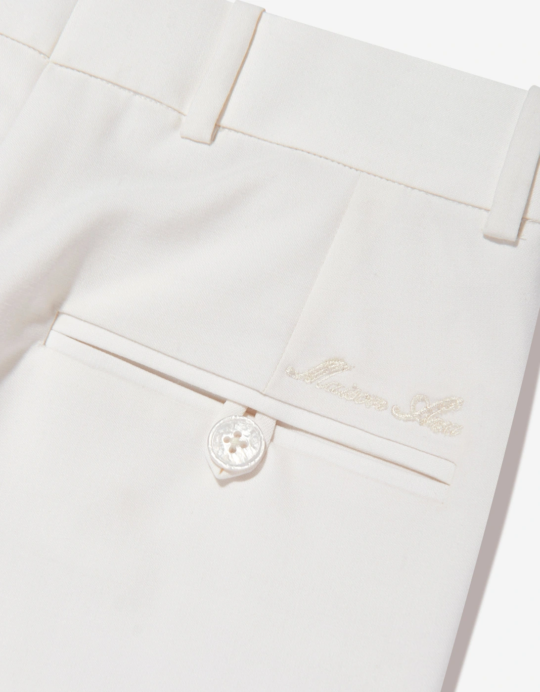 Maison Ava Boys Wool Blend Noel Trousers in Ivory