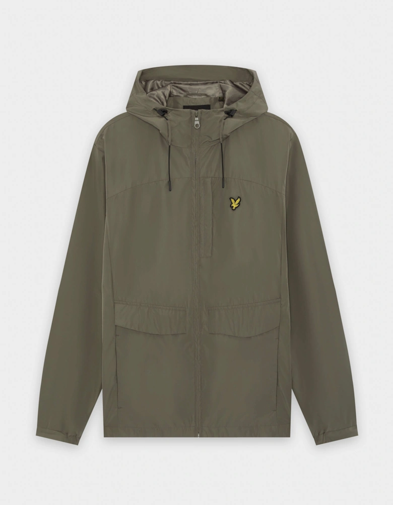 Lyle & Scott Lightweight Hooded Zip Through Mens Jacket - X569 Khaki Ash