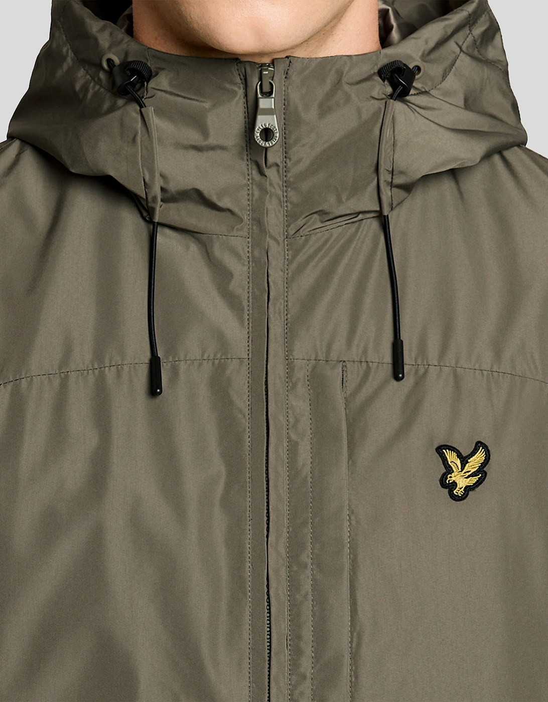 Lyle & Scott Lightweight Hooded Zip Through Mens Jacket - X569 Khaki Ash