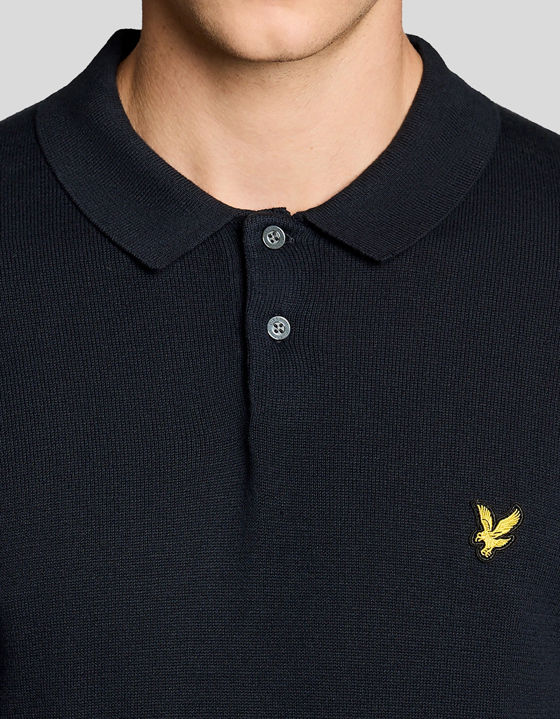 Lyle & Scott Cotton Short Sleeve Mens Knitted Polo - Z271 Dark Navy