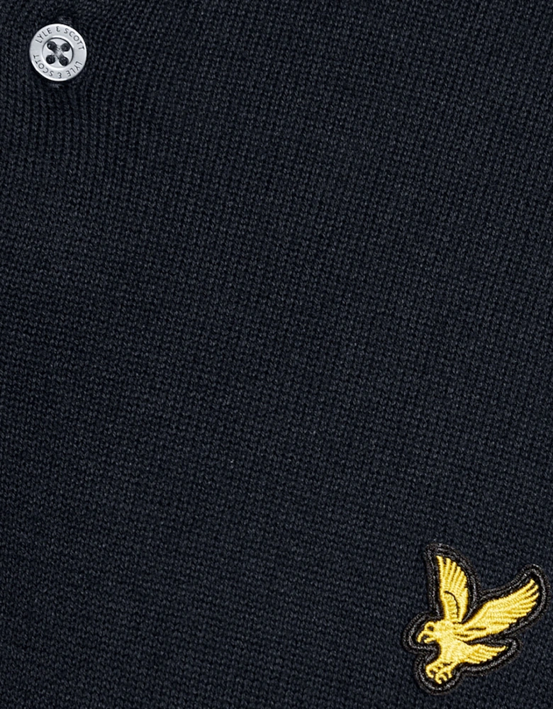 Lyle & Scott Cotton Short Sleeve Mens Knitted Polo - Z271 Dark Navy