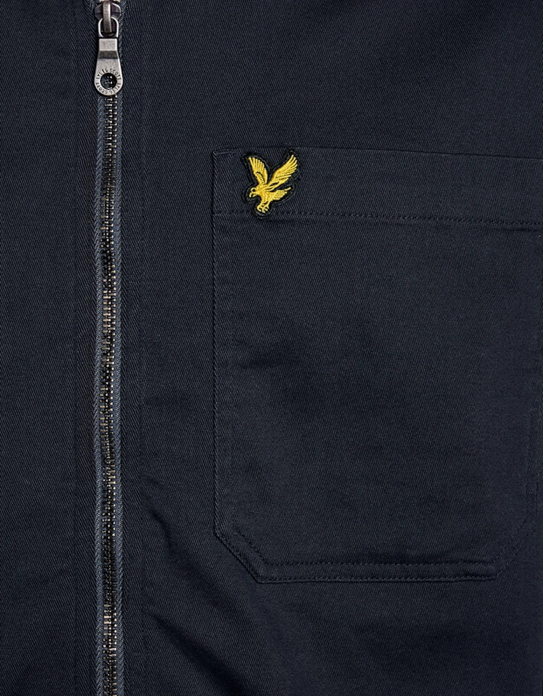 Lyle & Scott Enzyme Wash Mens Zip Overshirt - Z271 Dark Navy