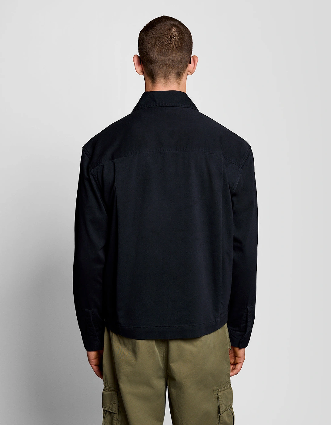 Lyle & Scott Enzyme Wash Mens Zip Overshirt - Z271 Dark Navy