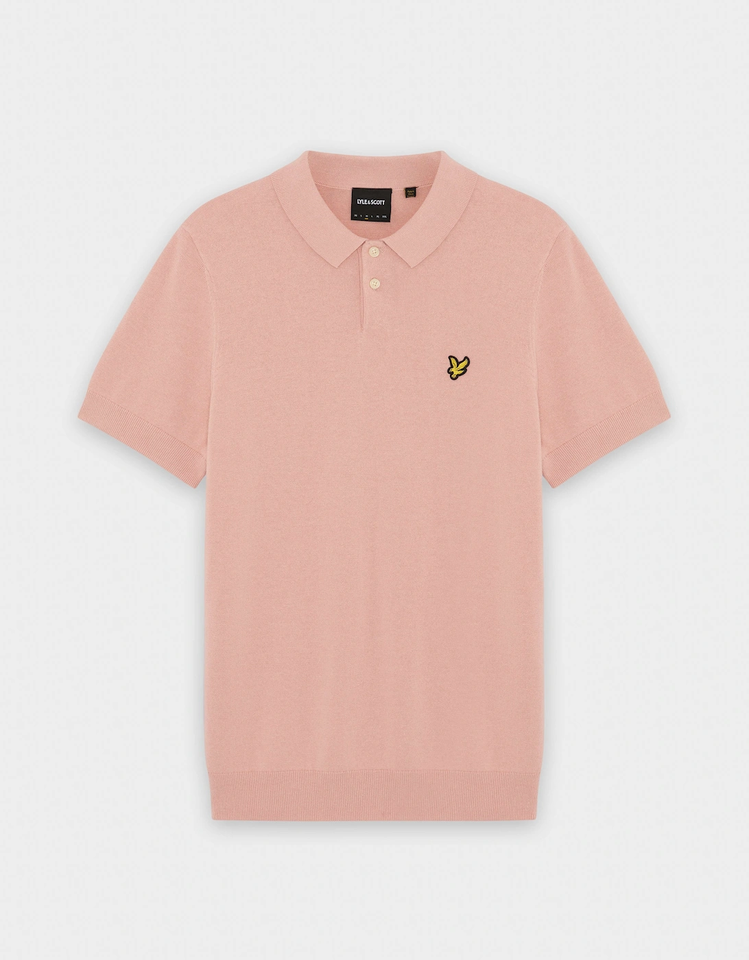Lyle & Scott Cotton Short Sleeve Mens Knitted Polo - Y120 Pink Grapefruit